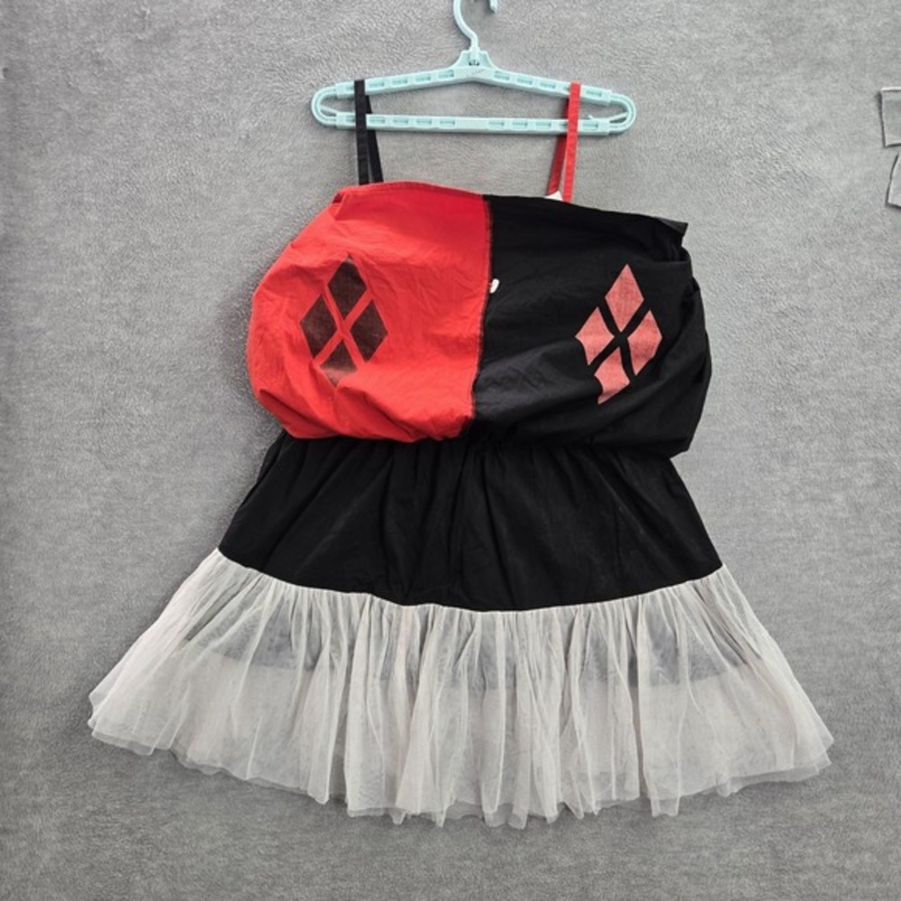 DC Comics Junior Dress 2X Red Harley Quinn‎ Colorblock Fit & Flare Diamond